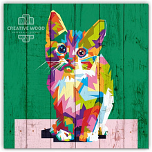 Панно с изображением кошки Creative Wood Векторная графика Векторная графика - Котенок