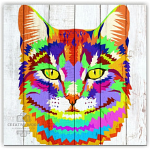 Панно с изображением кошки Creative Wood Векторная графика Векторная графика - Кот цветной