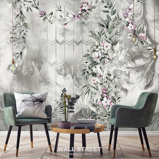 Фотообои в интерьере артикул Fiore 20, ЦВЕТОК / FIORE, Wall street