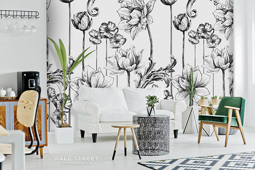 Фотообои в интерьере артикул Floreale 15, ЦВЕТОЧНЫЙ / FLOREALE, Wall street