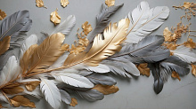 3D обои с рисунком перья Design Studio 3D Feathers AG-FT-007