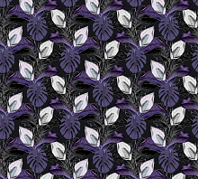 Чёрно-фиолетовые обои Divino Decor Фотопанно 3-х полосные P-150